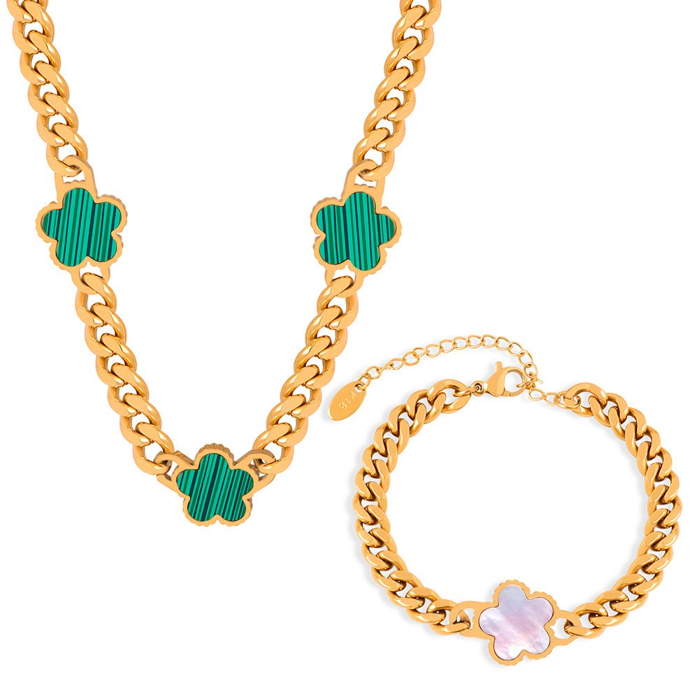 Designer jewelry 18K Gold plated Lucky Clover bracelet Necklace Earrings brand Van Cleef Bracelet jewelry