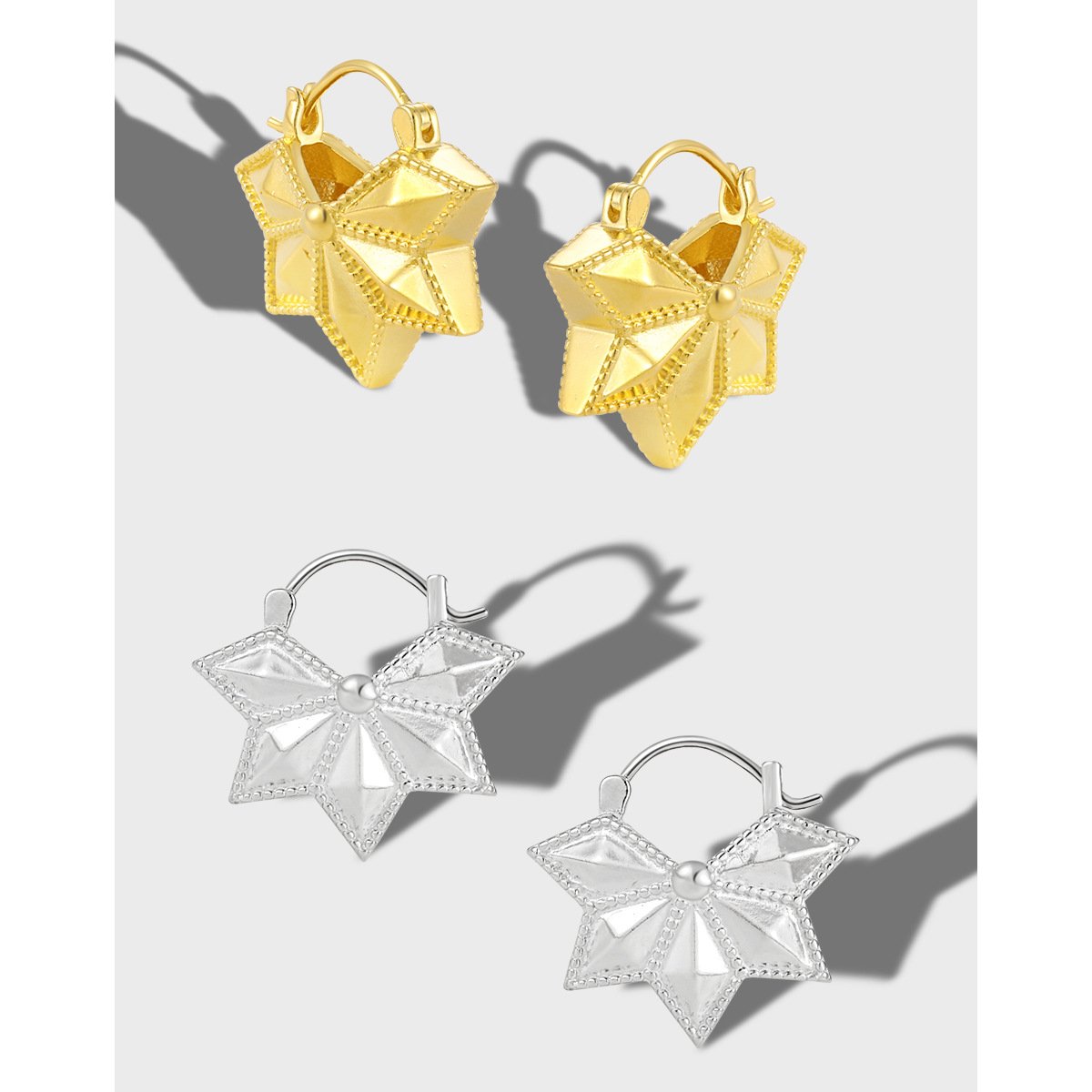 Promotion High Quality 925 Sterling Silver Maple Leaves Fine Piercing Cuff Earrings Jewelry For Women