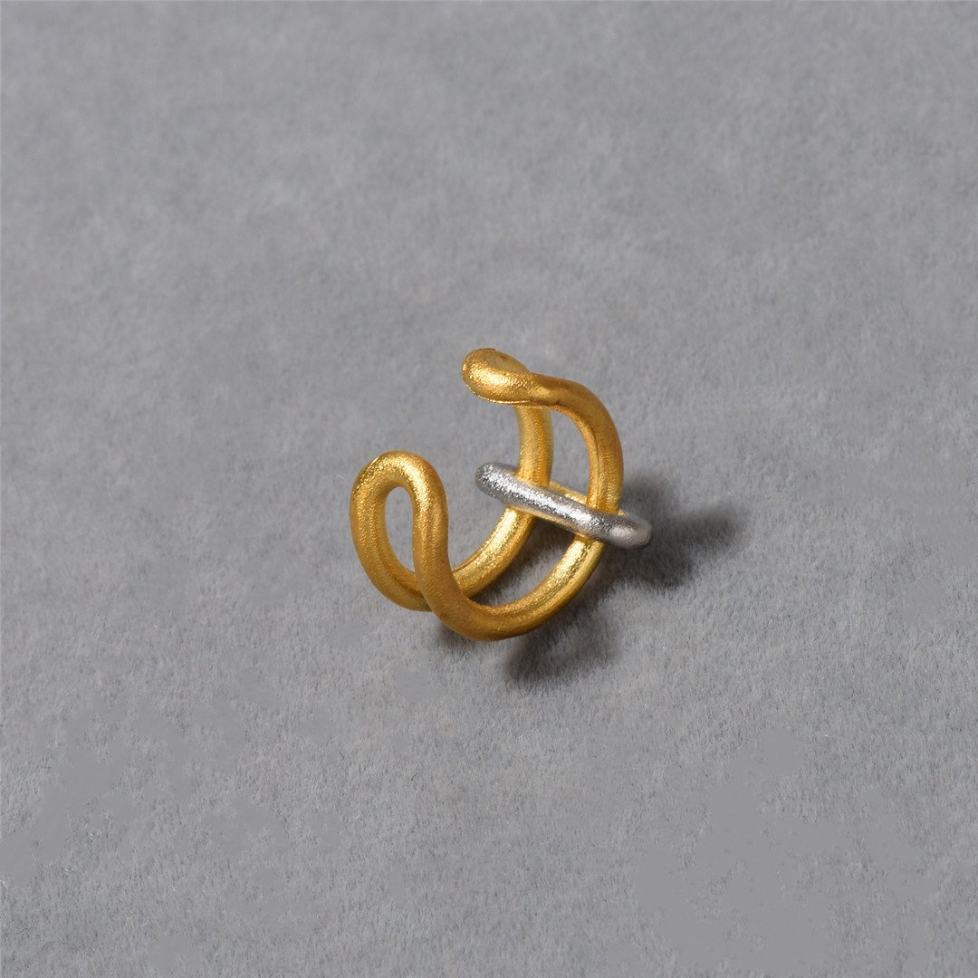 Mixed Plating Color Fashion Unique Cuff Earrings