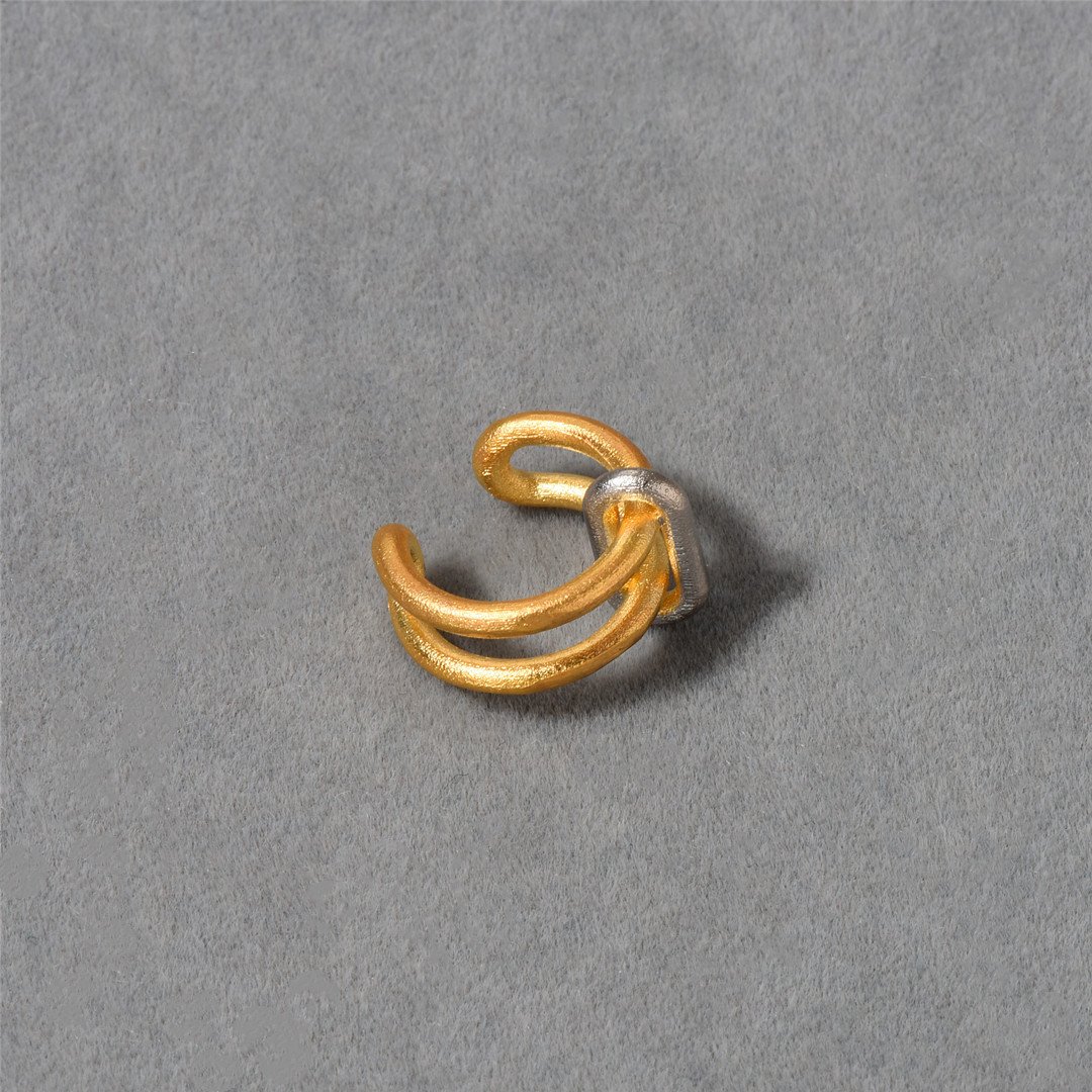 Mixed Plating Color Fashion Unique Cuff Earrings