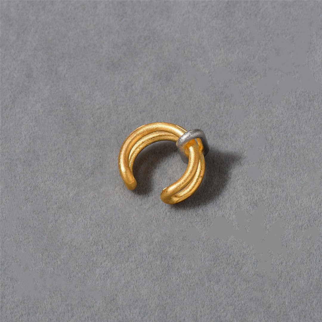 Mixed Plating Color Fashion Unique Cuff Earrings