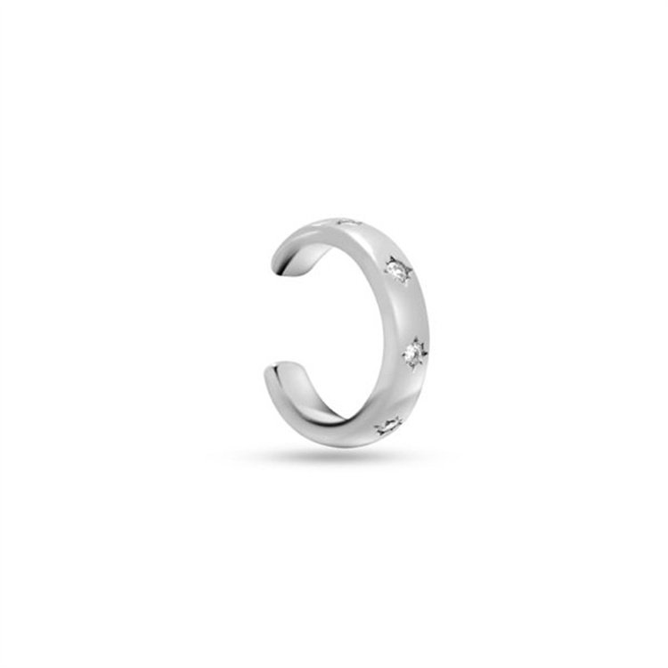 factory wholesale no piercing 925 sterling silver cz paved cuff earrings for women