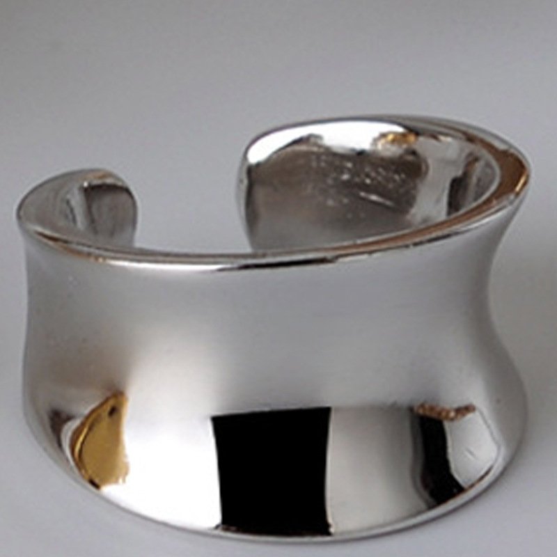 Fine Jewelry Ear Cuff Earring 925 Sterling Silver 18K Gold Plated Concave Surface No Pierce Clip On Earring YF3463
