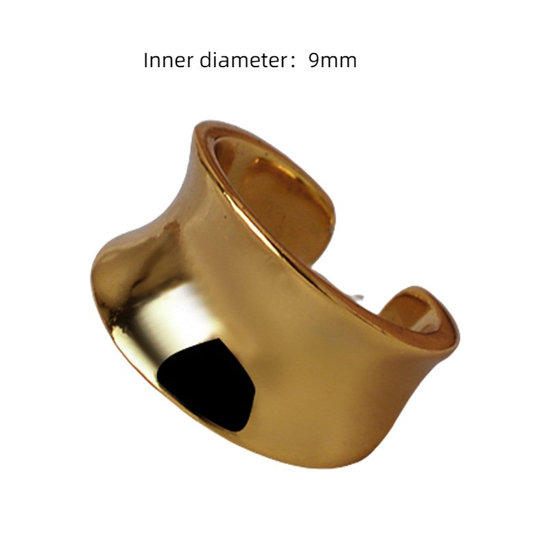 Fine Jewelry Ear Cuff Earring 925 Sterling Silver 18K Gold Plated Concave Surface No Pierce Clip On Earring YF3463