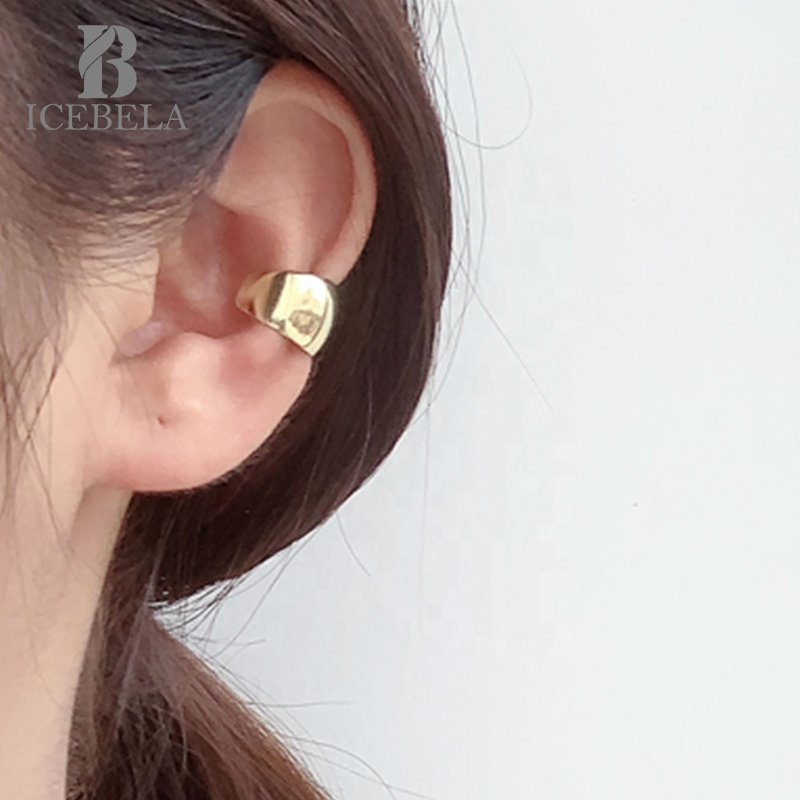 Fine Jewelry 925 Hook Huggies Chunky 18k Gold Plated Sterling Silver Non Tarnish Ear Cuff Earrings Without Ear Holes For Women