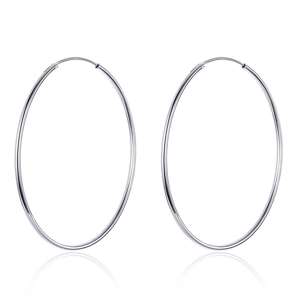 925 Sterling Silver Hoop Earrings Bohemian Chunky Big Circle Huggie Earrings for Women