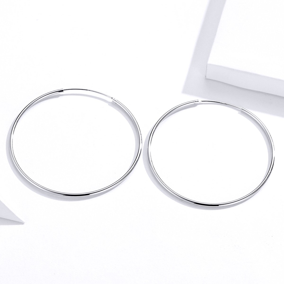 925 Sterling Silver Hoop Earrings Bohemian Chunky Big Circle Huggie Earrings for Women