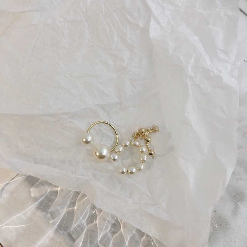 Hot Selling Clip On Earrings Pearl Cuff Earring Sets Gold Plated Ear Wrap Dainty Freshwater Pearl Ears Cuffs