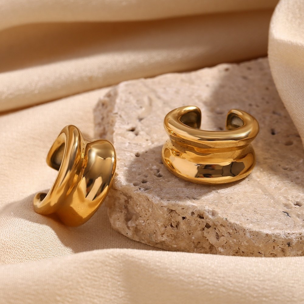 New Design Minimalist Ear Cuff PVD Gold Plated Jewelry Waterproof Women Jewelry Accessories