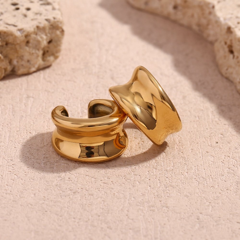 New Design Minimalist Ear Cuff PVD Gold Plated Jewelry Waterproof Women Jewelry Accessories
