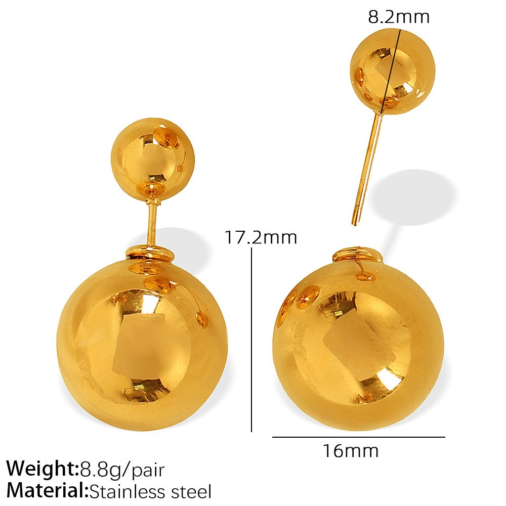 Designer Dees jewellery stainless steel front and back band earrings unique premium niche titanium steel earrings