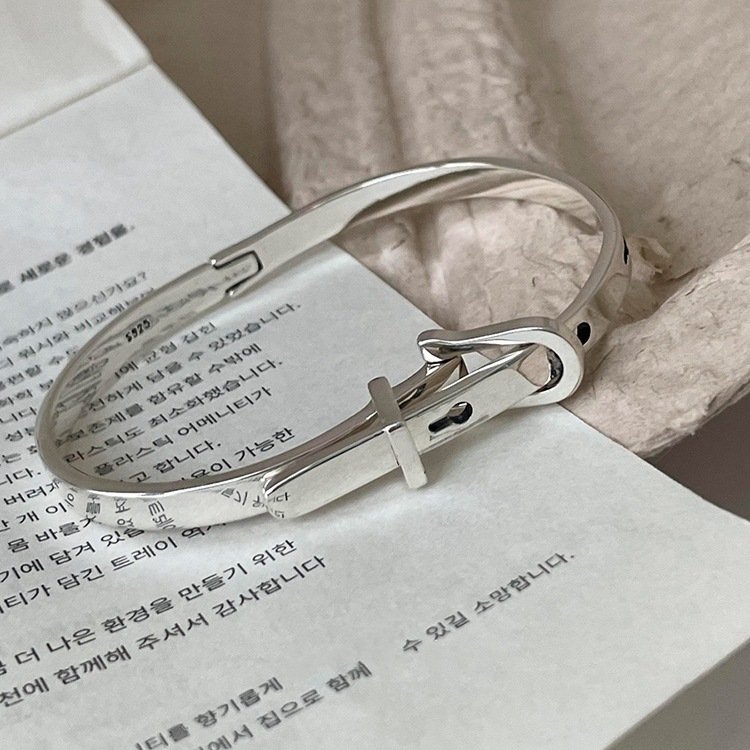 Aimgal fine Jewelry 4mm S925 Sterling Silver Cuff Bracelet Unisex Vintage hot sale Party Perfect Gift