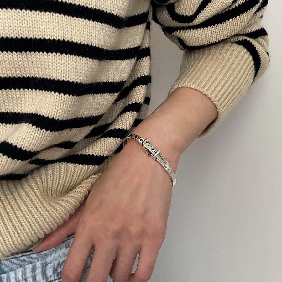 Aimgal fine Jewelry 4mm S925 Sterling Silver Cuff Bracelet Unisex Vintage hot sale Party Perfect Gift