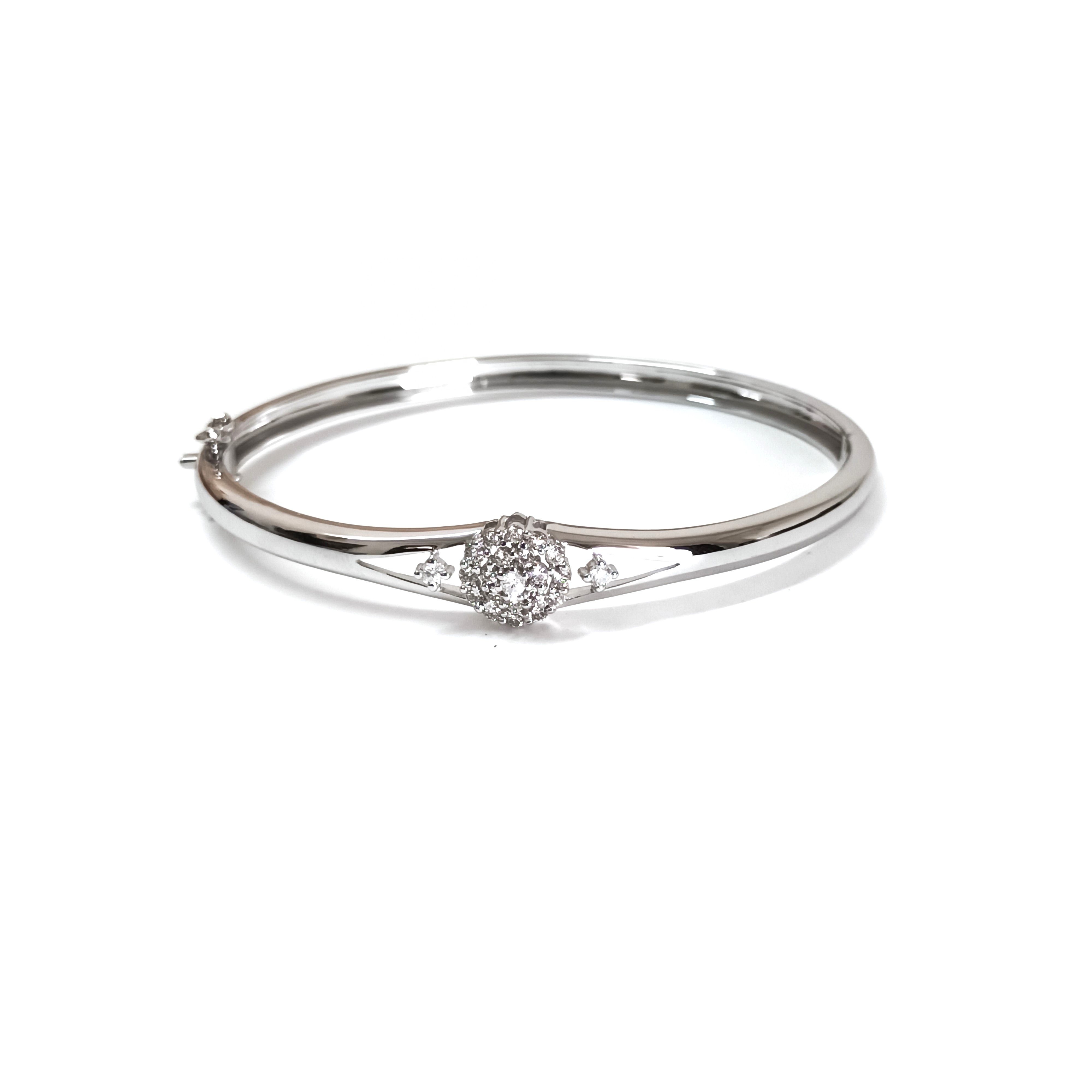Golden Cuffs Best Design Single Piece Price 14K White Gold Genuine Natural Diamonds bracelet Gold Bracelet