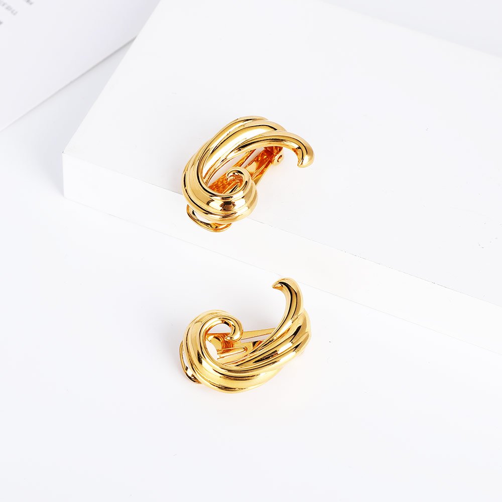 Angel wings stud earrings party jewelry non piercing ear cuff earrings women 18k gold color wholesale korean