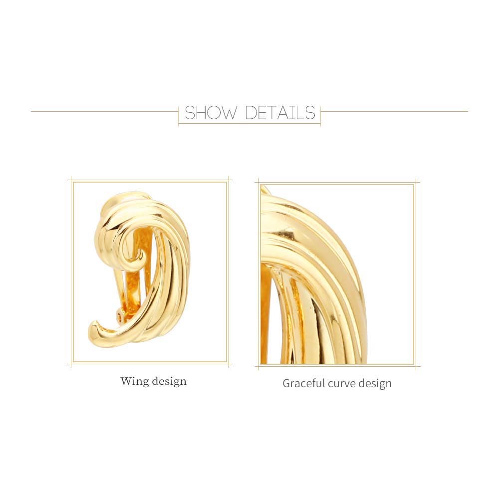 Angel wings stud earrings party jewelry non piercing ear cuff earrings women 18k gold color wholesale korean