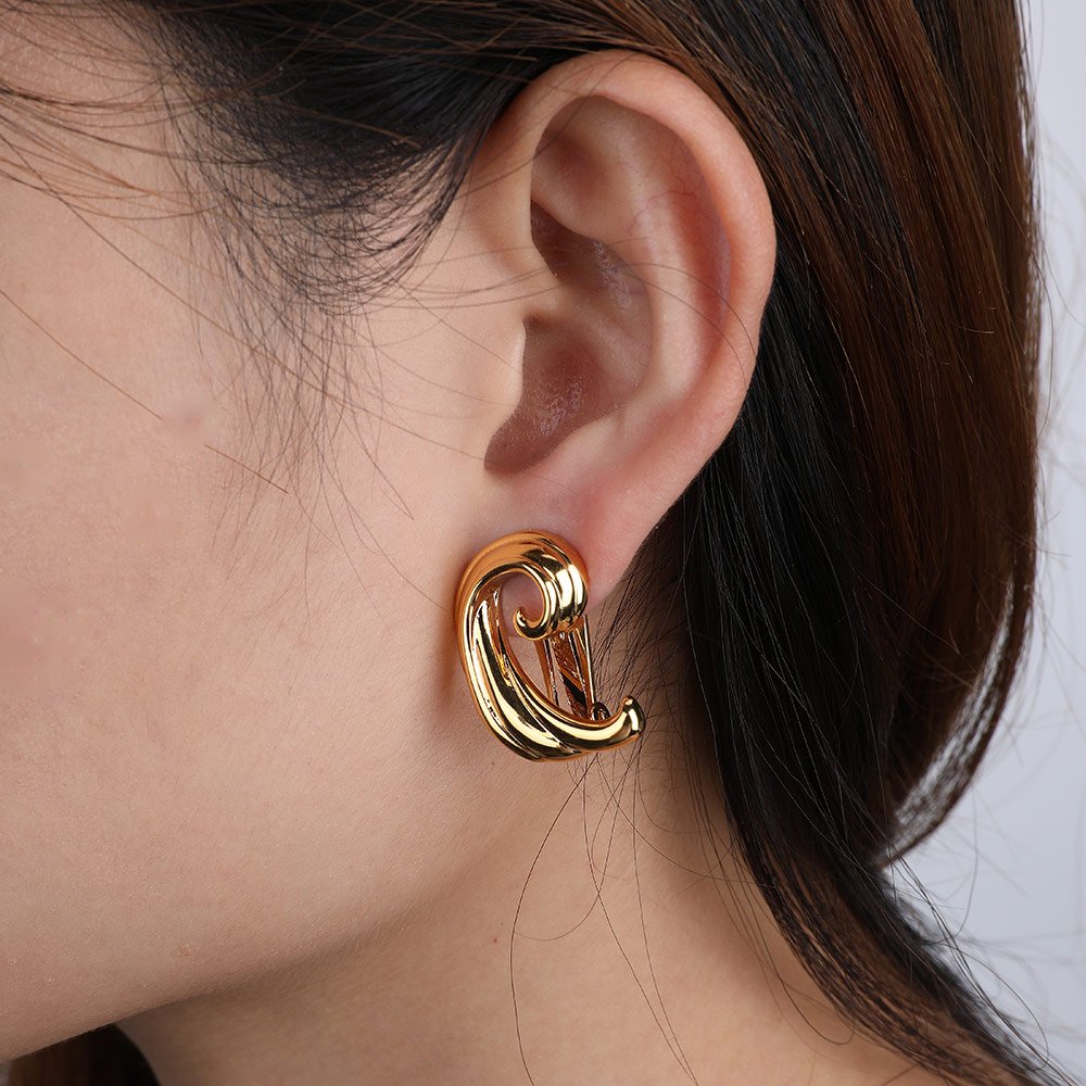 Angel wings stud earrings party jewelry non piercing ear cuff earrings women 18k gold color wholesale korean