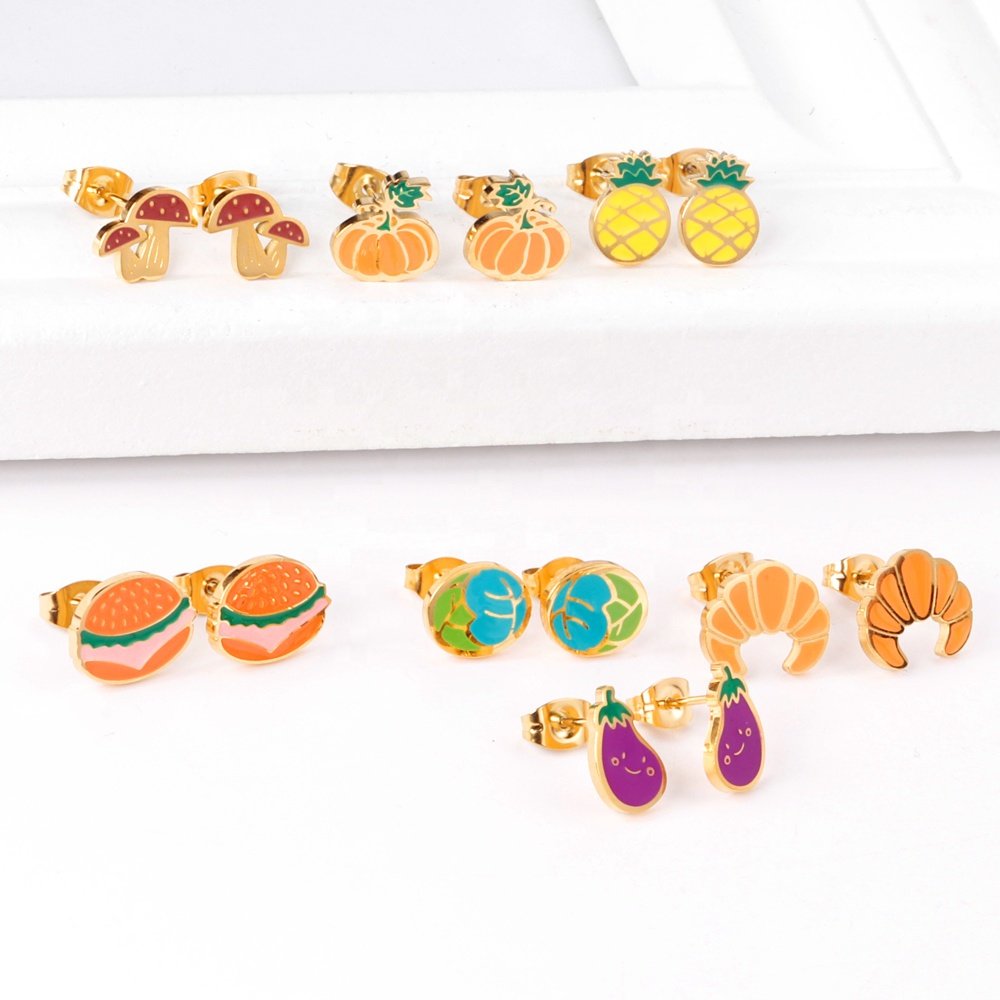 Stainless Steel Nickel Free Earrings Custom Cute Design Fashion Jewelry Allergy Free Earrings Kids Jewelry Set Earrings