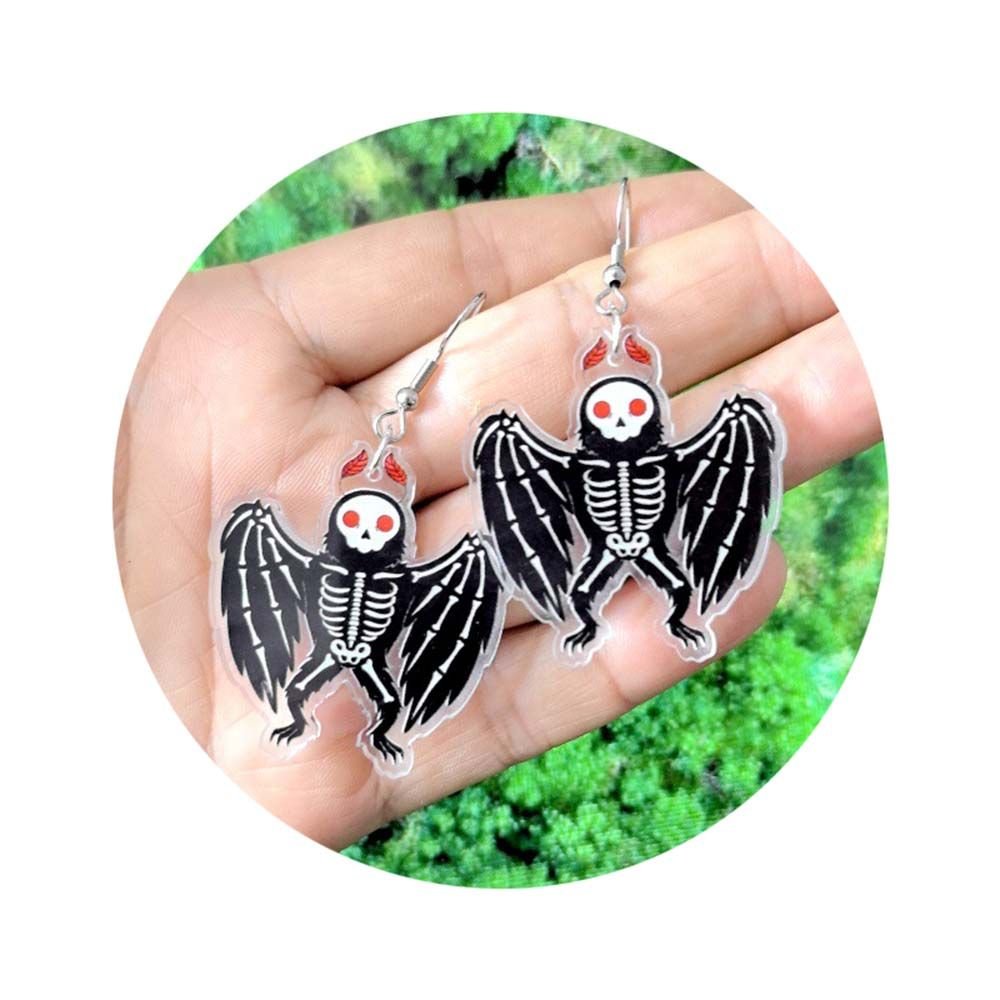 Custom Halloween Skeleton Skull Fine Dangle Earrings for Girls Funny Halloween Theme Bone Body with Human Head Hands