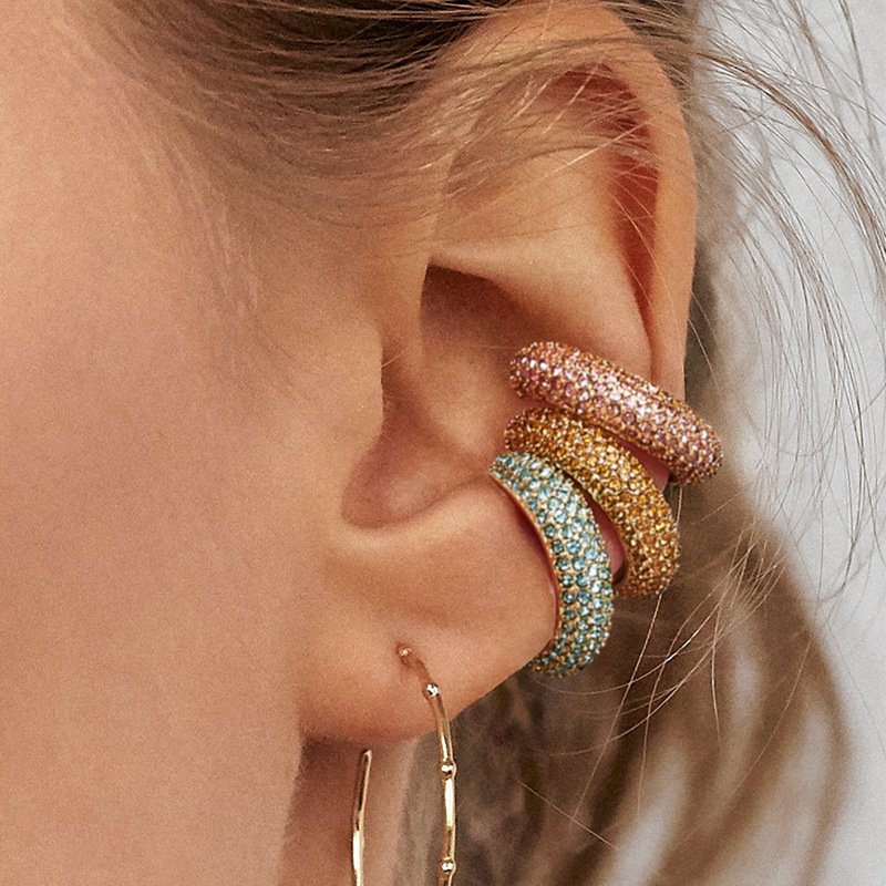 Non Pierced Gold Cuff Earring Women 18K Gold Plated No Piercing Ear Hole Cuff Clip On Earrings