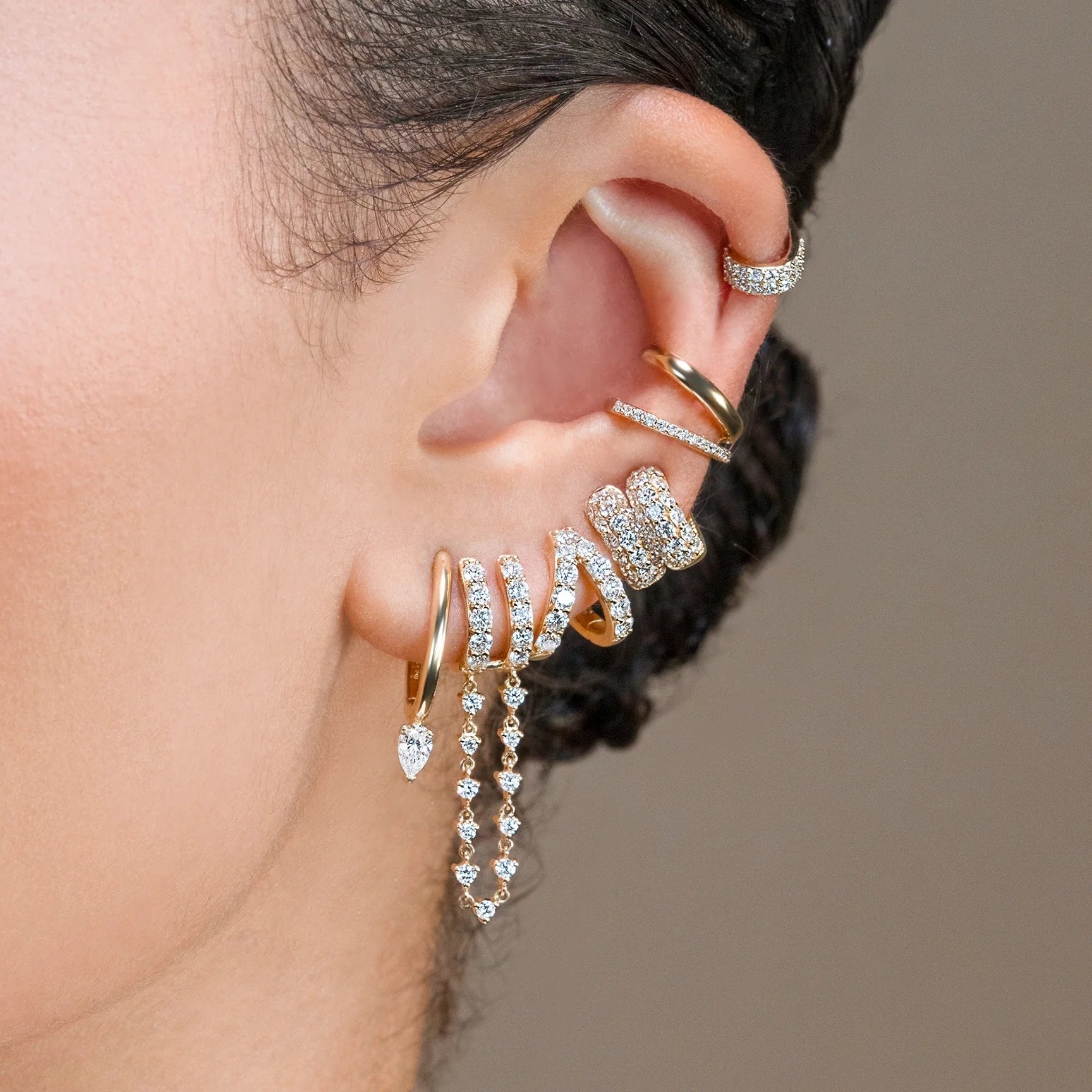 LOZRUNVE Ear Collection 2023 Silver 925 Sterling Fashion Diamond V Shape Ear Cuff Earring