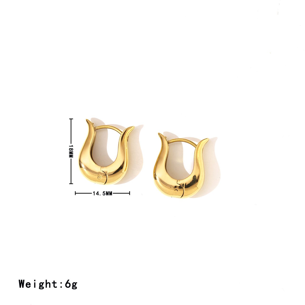 Fashion Jewelry New Personalized Minimalist U Shaped Geometric Earrings For Women Stainless Steel Gold Earrings