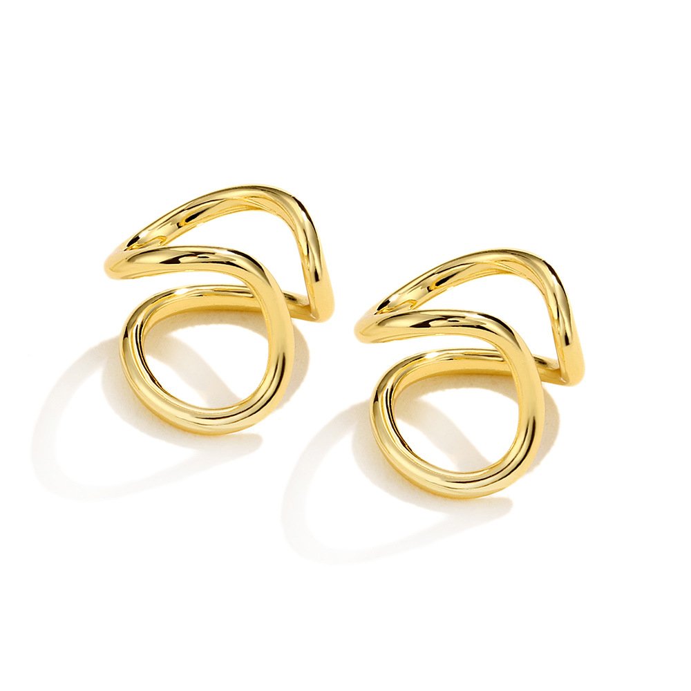 Trendy noninvasive ear cuff earrings non pierced stainless steel chunky ear cuff earrings