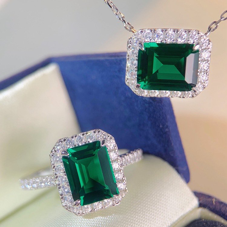 2023 New 3 Carat Emerald Earrings Women S925 Sterling Silver Green High Carbon Diamond Earrings
