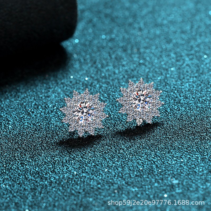 925 sterling silver earrings 1 carat moissanite diamond wrapped round earrings hand can pick stars custom earrings wholesale