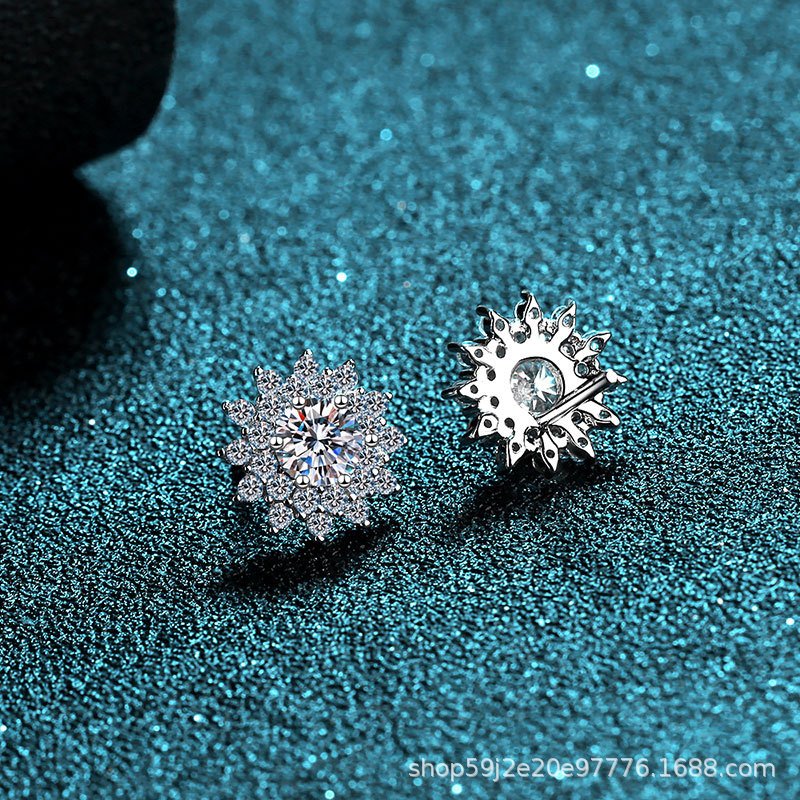 925 sterling silver earrings 1 carat moissanite diamond wrapped round earrings hand can pick stars custom earrings wholesale