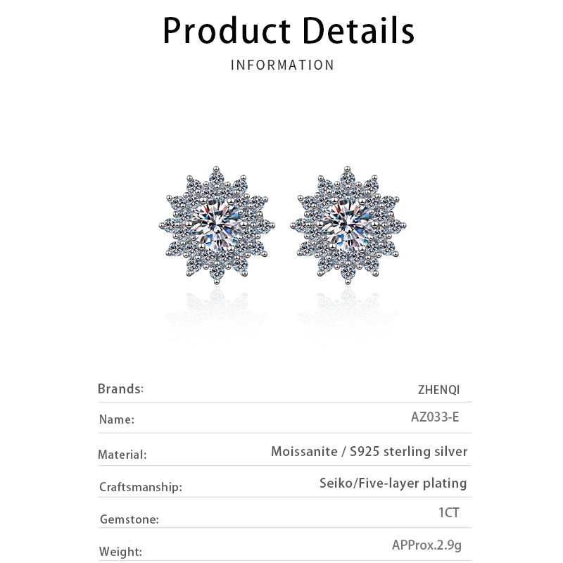 925 sterling silver earrings 1 carat moissanite diamond wrapped round earrings hand can pick stars custom earrings wholesale