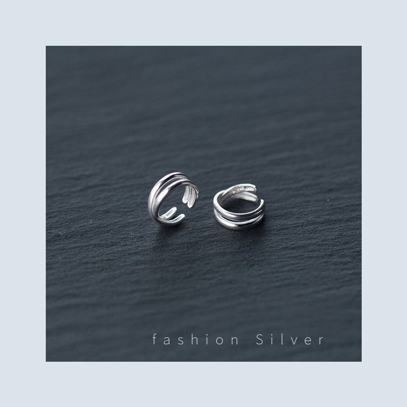 925 Sterling Silver Exquisite Simple Double Line Cross Cuff Earrings For Women Girls Party Fine Jewelry Accessories