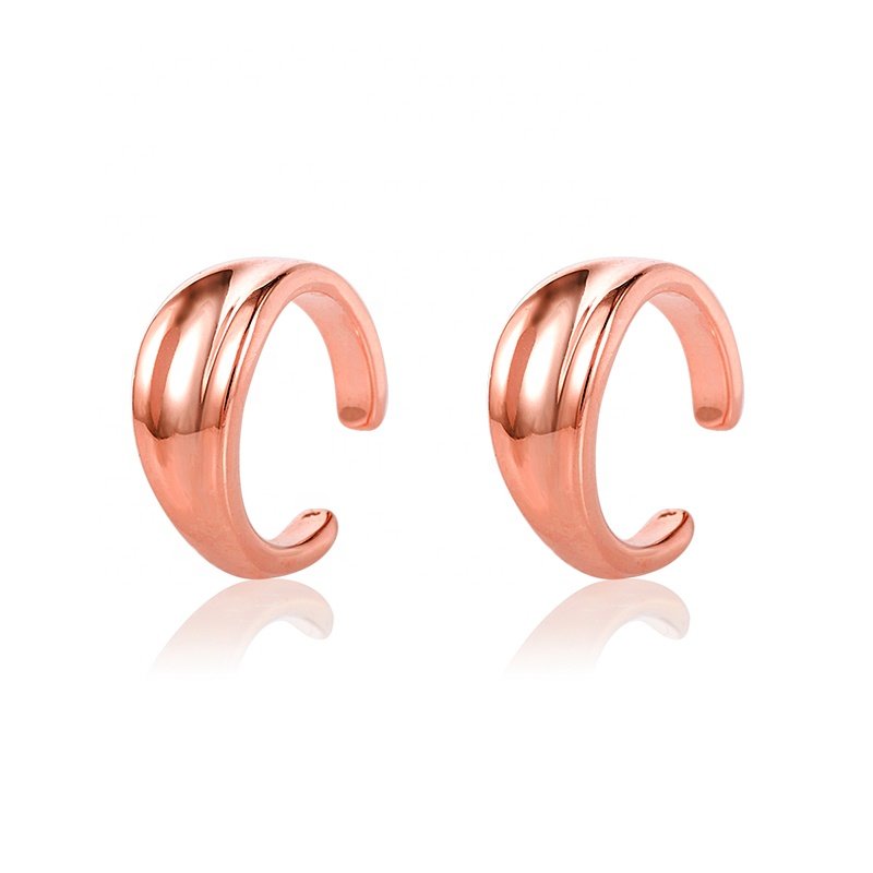 Wholesale fashion women jewelry simple plain 925 ear cuff gold plated