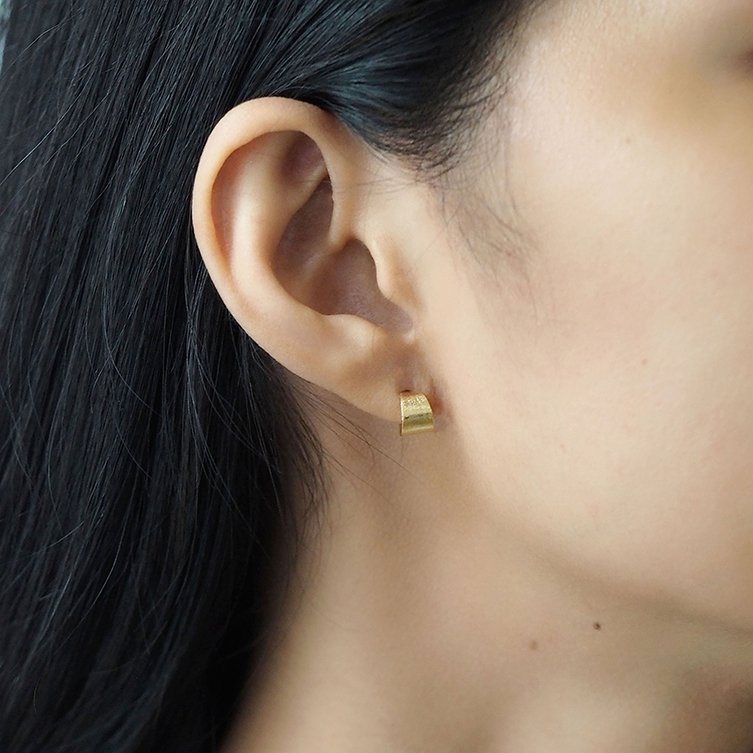 Hot selling 925 sterling silver cuff hoop 18kt gold over sterling silver hoop earrings