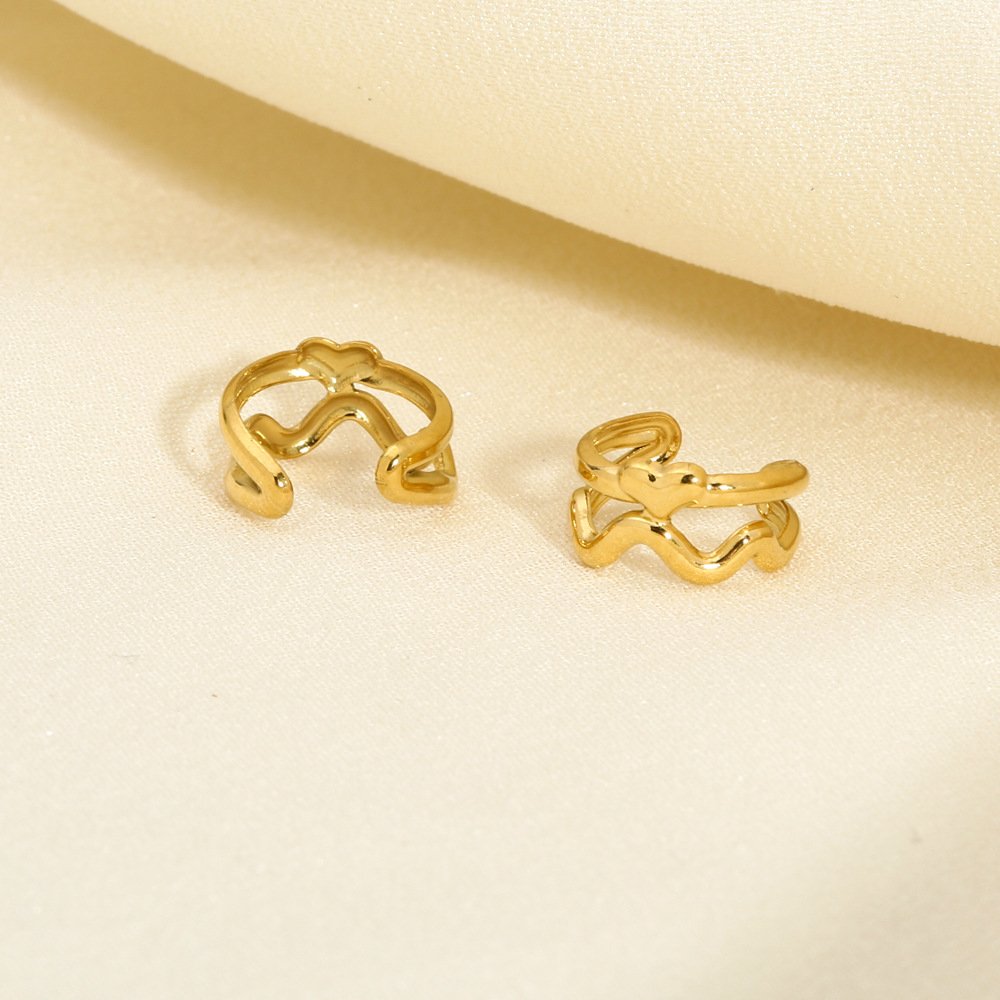 Fashion Waterproof Non Pierced Cuff Earring 18k Gold Plated Jewelry Stainless Steel Cartilage Ear Cuff Clip On Earrings