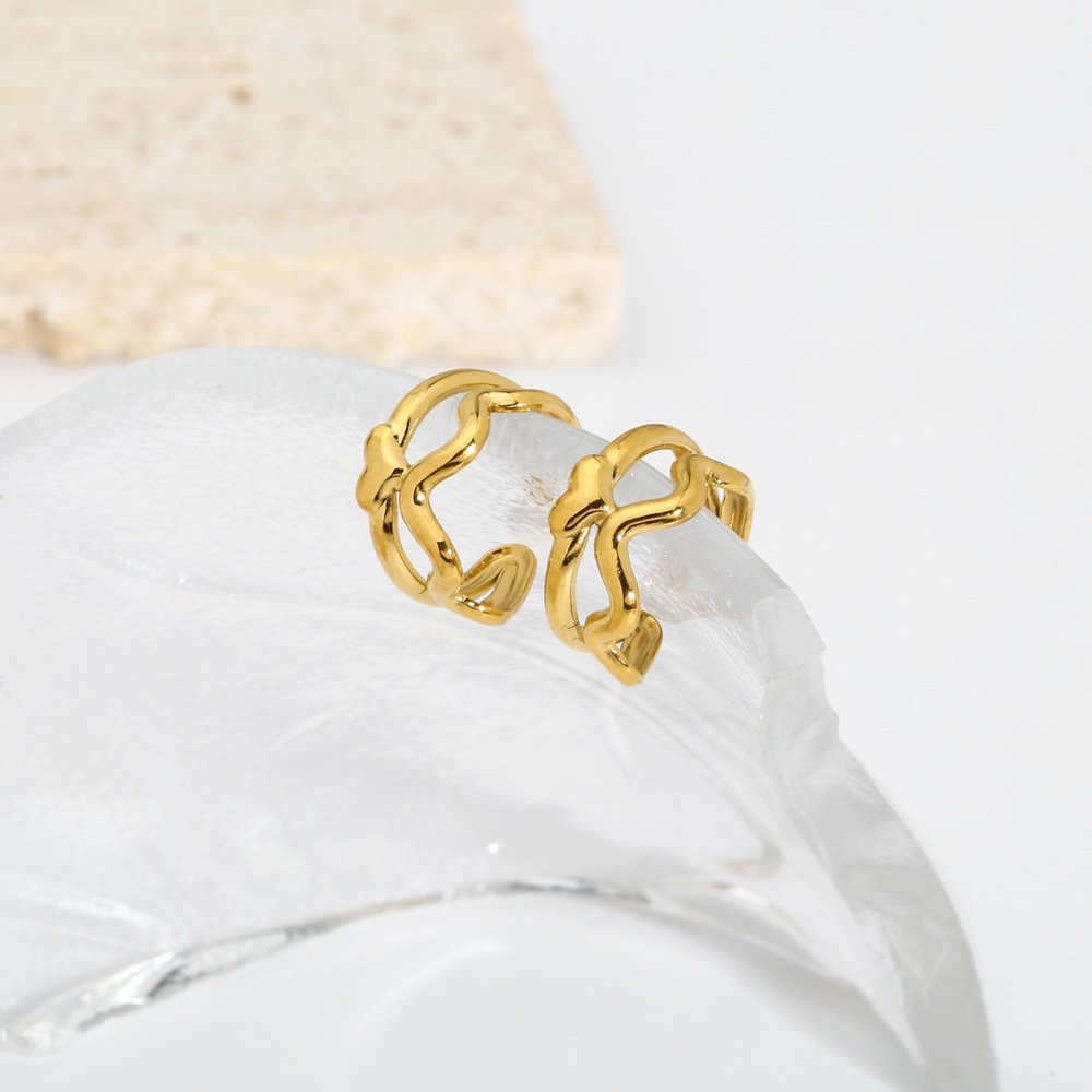 Fashion Waterproof Non Pierced Cuff Earring 18k Gold Plated Jewelry Stainless Steel Cartilage Ear Cuff Clip On Earrings