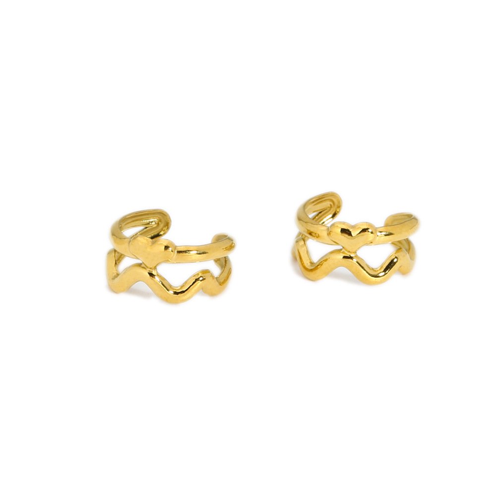Fashion Waterproof Non Pierced Cuff Earring 18k Gold Plated Jewelry Stainless Steel Cartilage Ear Cuff Clip On Earrings