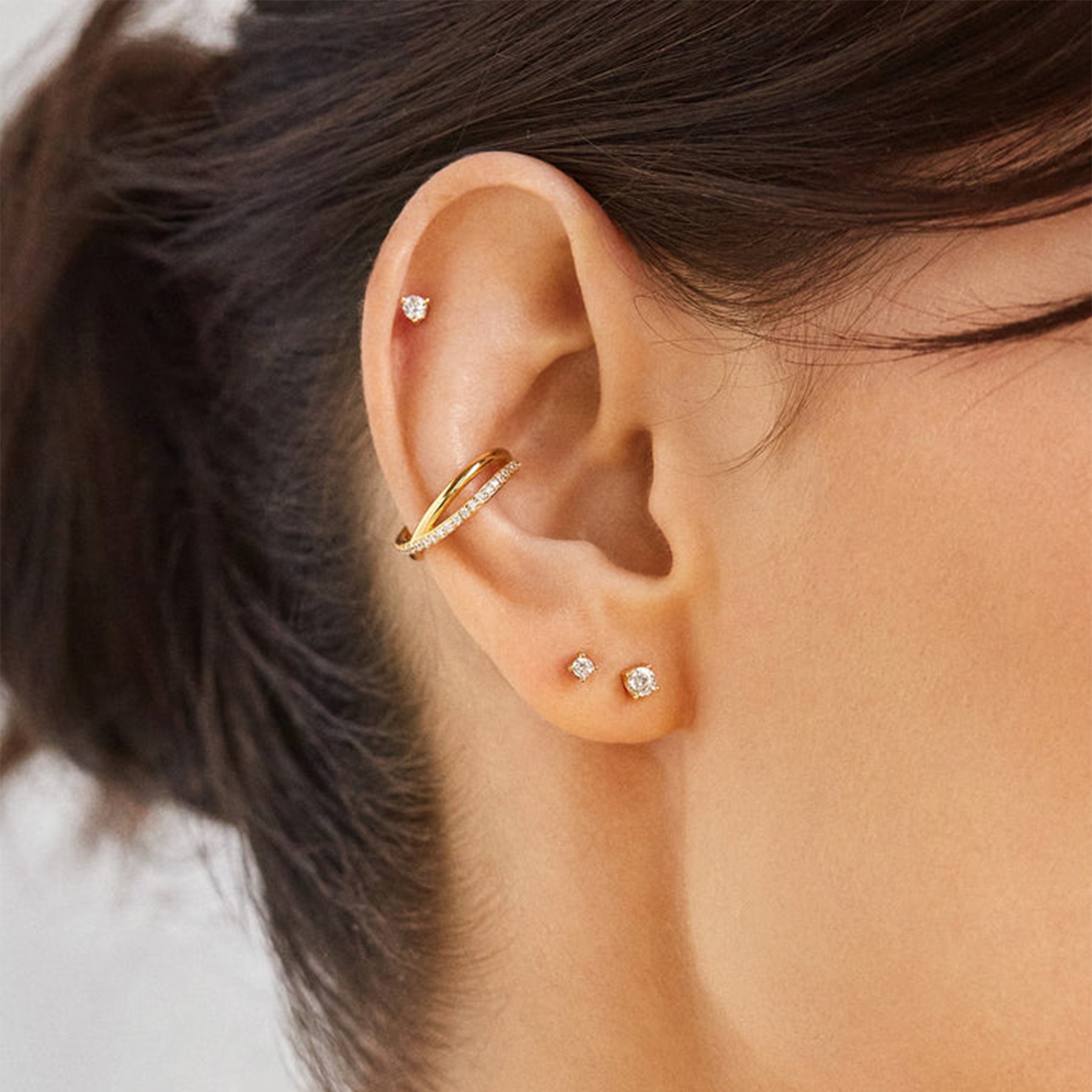 Fine jewelry earrings 18k gold plated sterling silver ear cuff women earrings trendy