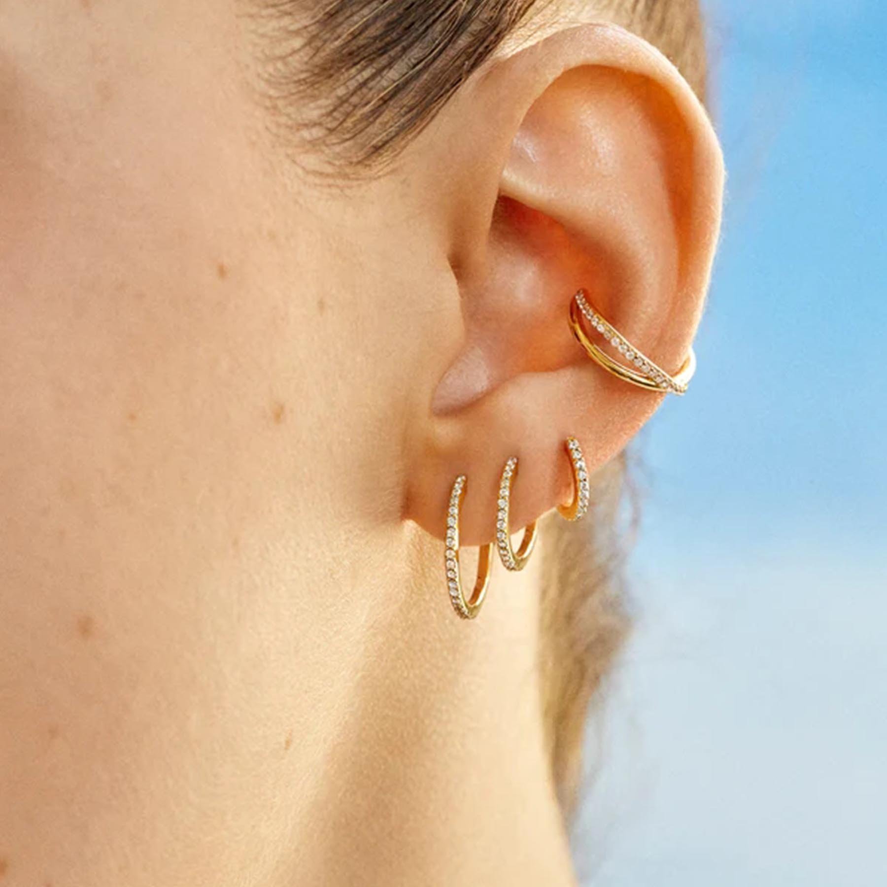 Fine jewelry earrings 18k gold plated sterling silver ear cuff women earrings trendy