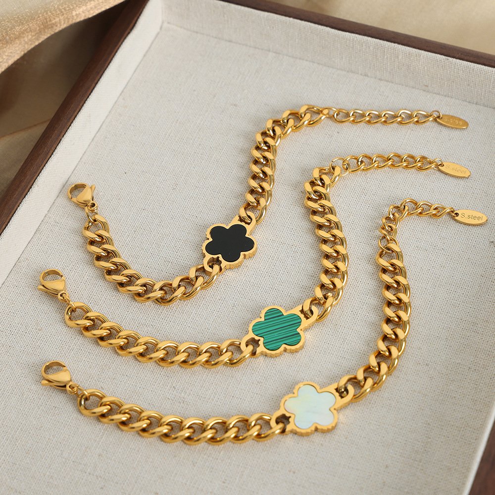 925 Silver Designer Jewelry Van Cleef Bracelet 18K Gold Plated Lucky Clover Bracelet Necklace Earrings Brand Jewelry