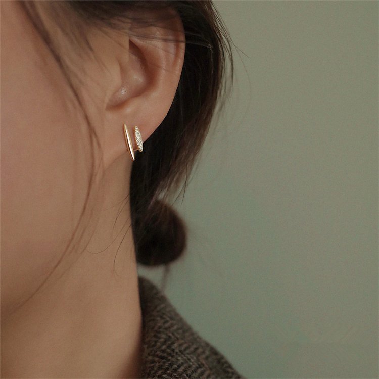 2022 s925 Korean fashion design gold plating Cuff Earrings