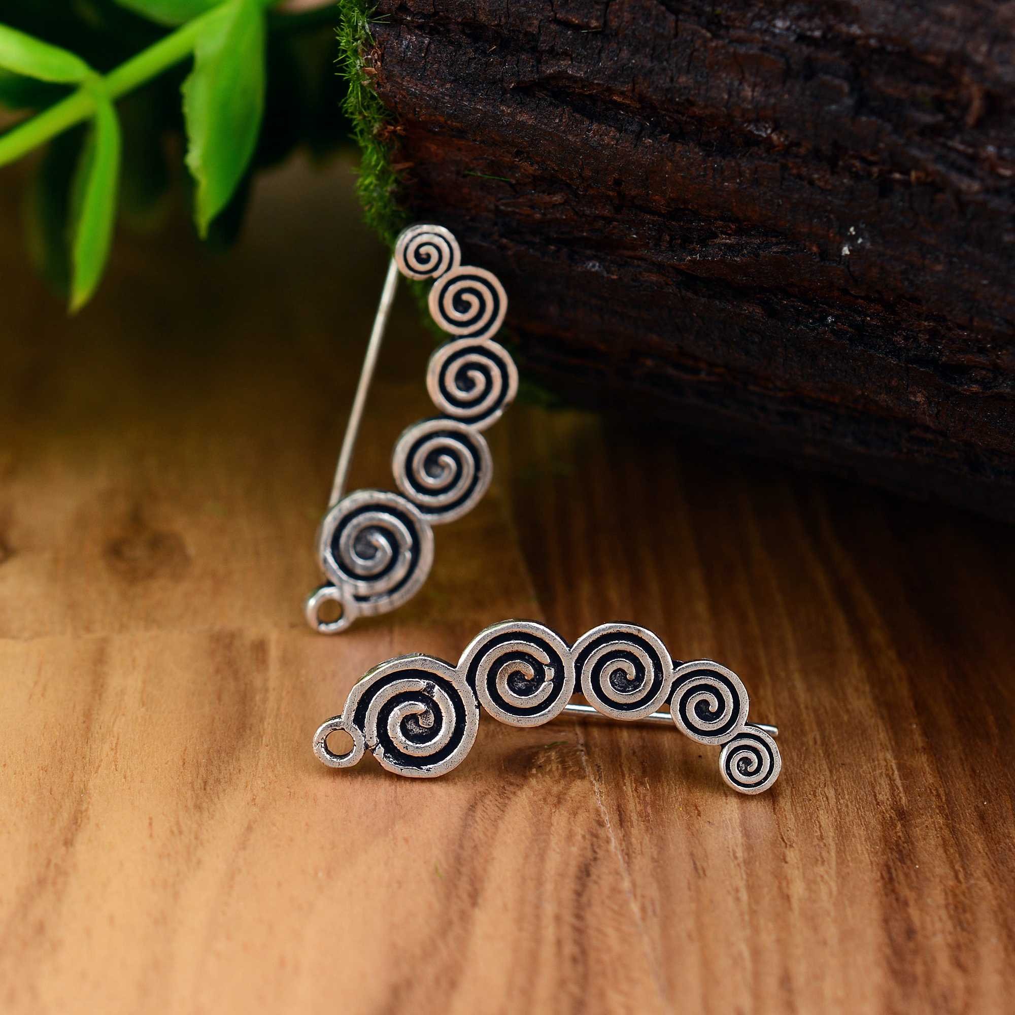 Wholesale Women Ear Climber Silver Plated Trendy Jewelry Popular Vintage Curved Ear Climber Earring