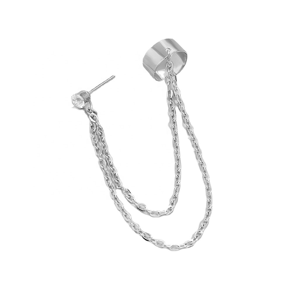 Long Style Tassel Chain Earclip Fashion Trend Hiphop Girls Earrings Fine Jewelry Ear Cuff Line for Women