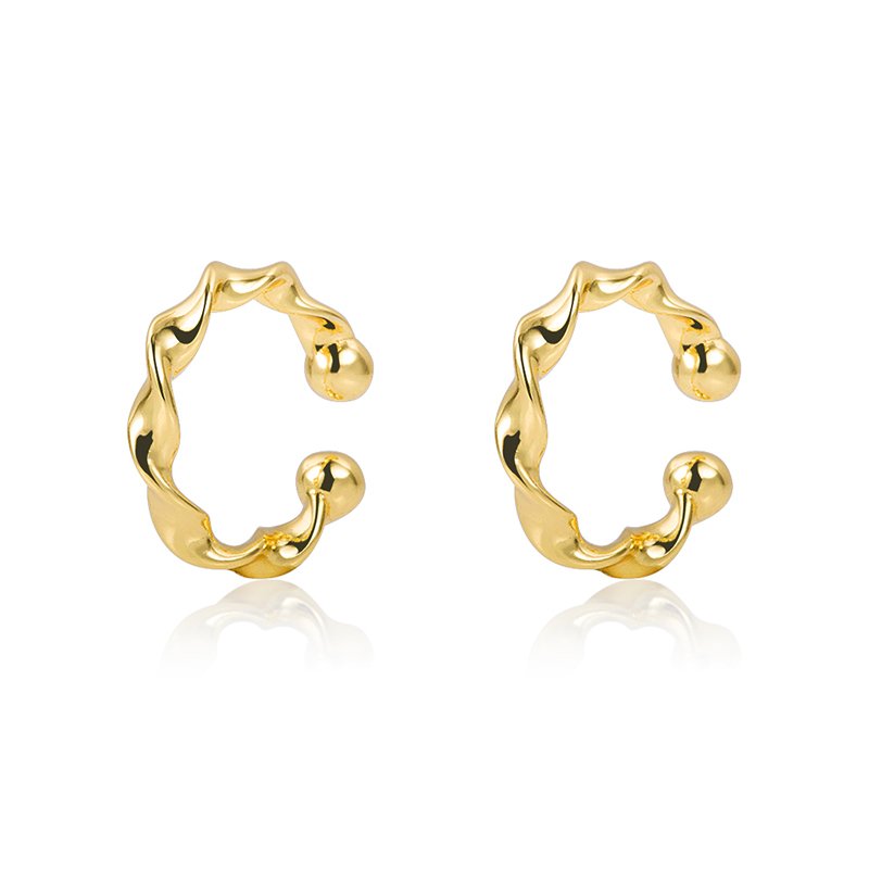 Wholesale minimalist bead sterling silver handmade ear cuff earrings