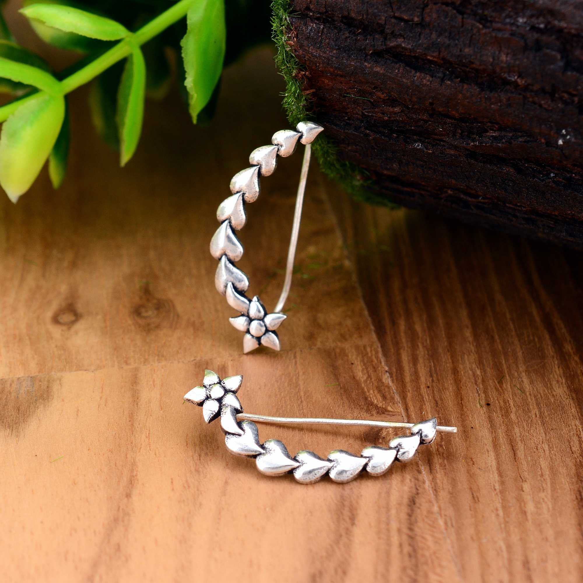 2024 Silver Plated Wholesale Trendy Ear Climber Earring Jewelry Popular Fashion Ear Climber Women Earring Jewelry
