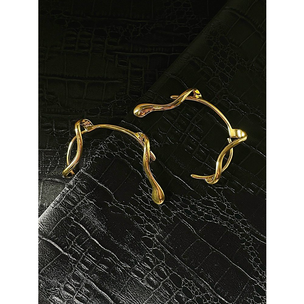 Original Design 18K Gold Plated Brass Jewelry Irregular Branches Ear Cuff Non-Piercing Clip On Party Earrings E221375