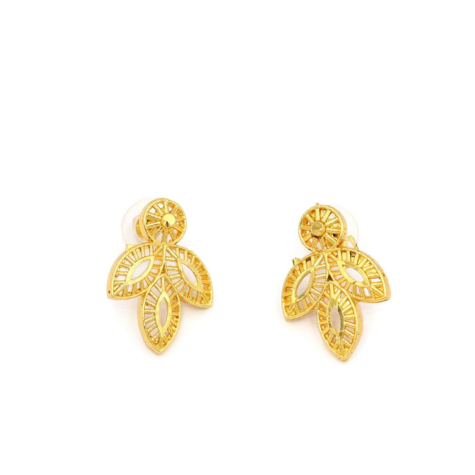New Imitation 18 k Gold Plated Women's Fashion Leaf Design Necklace Earring Set