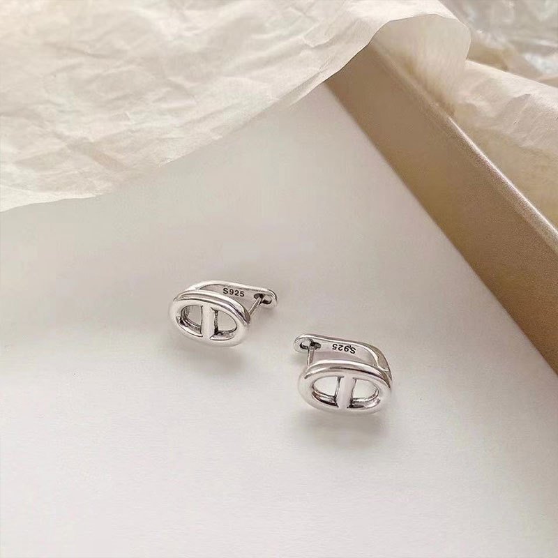 Wholesale 925 Silver Geometric Pig Snout Hoop Earring For Women Fashion Jewelry New Design Hot Sale Earrings