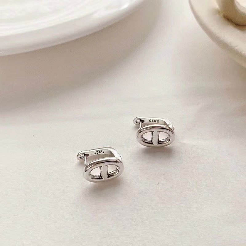 Wholesale 925 Silver Geometric Pig Snout Hoop Earring For Women Fashion Jewelry New Design Hot Sale Earrings