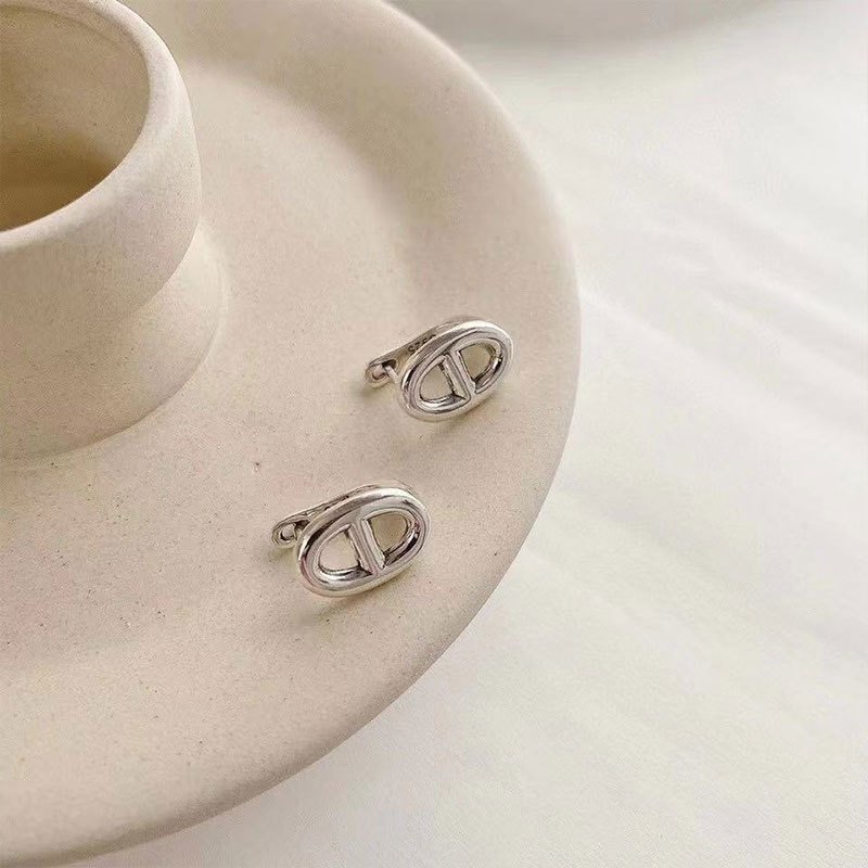 Wholesale 925 Silver Geometric Pig Snout Hoop Earring For Women Fashion Jewelry New Design Hot Sale Earrings